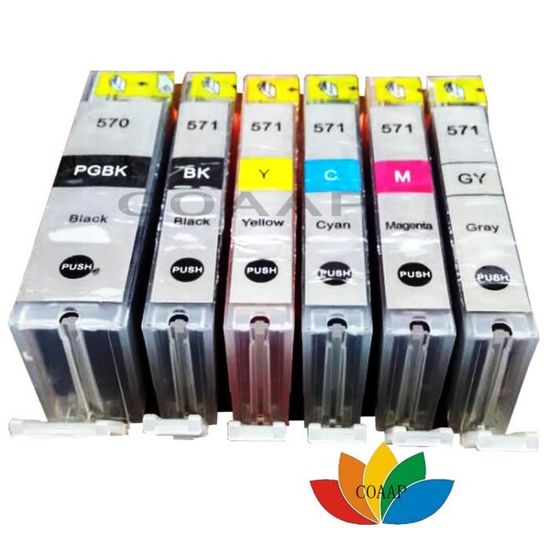 Compatible canon Pixma TS 9050 TS9050 imprimante cartouche d'encre pgi570  BK CLI571 BK / C / M / Y / GY 6pcs - Cdiscount Informatique