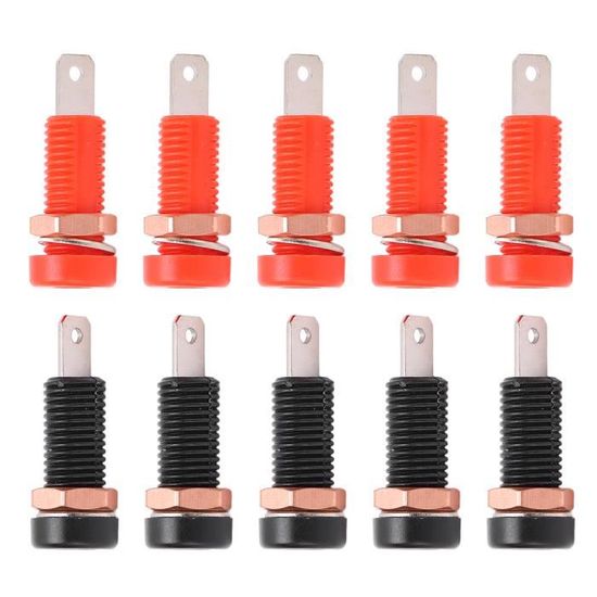 RUNCCI-YUN 10 Fiches Bananes 4mm Isolées - Lot Multicolore (Noir, Bleu, Rouge, Vert, Jaune) - Pour Multimètre, Soudure