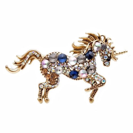 Broche de tête de cheval en pierre de strass complète