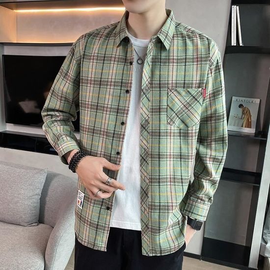 Chemise Homme Brooks Brothers Taille M - Verte à Carreaux - Coton 100% - Occasion Très Bon état
