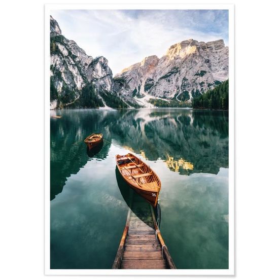 Puzzle Nathan Les barques du lac de Braies Italie 500 pièces