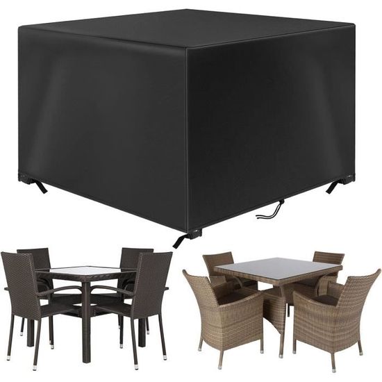 Housse De Protection Pour Salon De Jardin 130x80x70 Cm - Imperméable, Anti-UV, Avec Cordon De Serrage