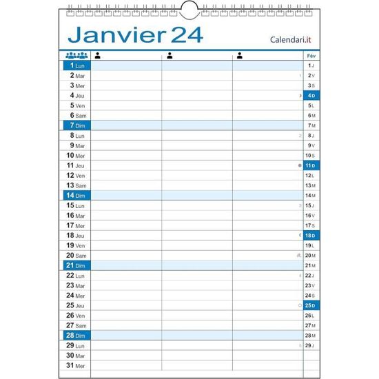 Agenda 2024-2025: Grand Agenda Organiseur 2 Ans, Semainier Planificateur 24  mois, Planner Français, Journalier Mensuel, de Janvier 2024 à Décembre