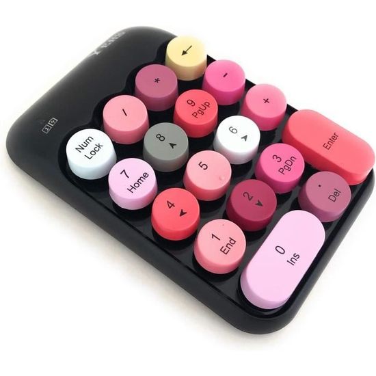 Clavier Numérique Sans Fil 18 Touches - Portable Rose Avec Récepteur USB 2.4G