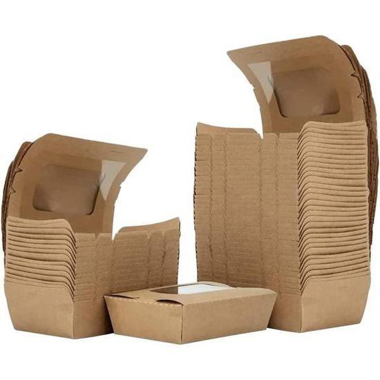 200 Boîtes à Emporter En Papier Kraft 800ml - Box And Tree