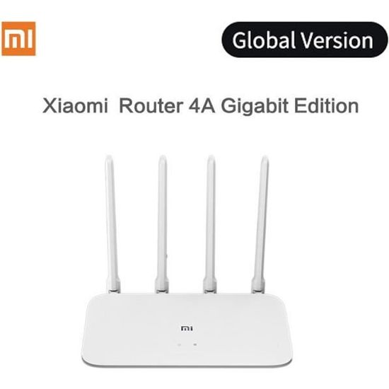 Xiaomi Routeur 4A Version Gigabit WiFi sans fil 2.4GHz 5GHz Dual Band 1167Mbps 4 Antennes à gain élevé Mémoire 128 Mo Mémoire