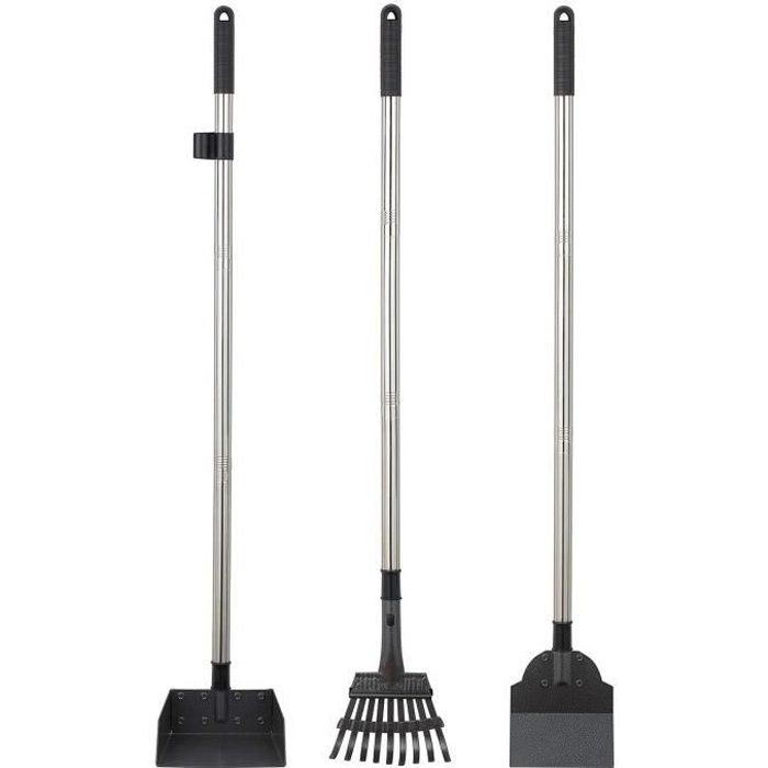 Ramasse Crotte Chien Telescopique Yangbaga Ramasse Crotte Pelle Rateau et Poubelle en Métal, Outile de Nettoyage pour Jardin