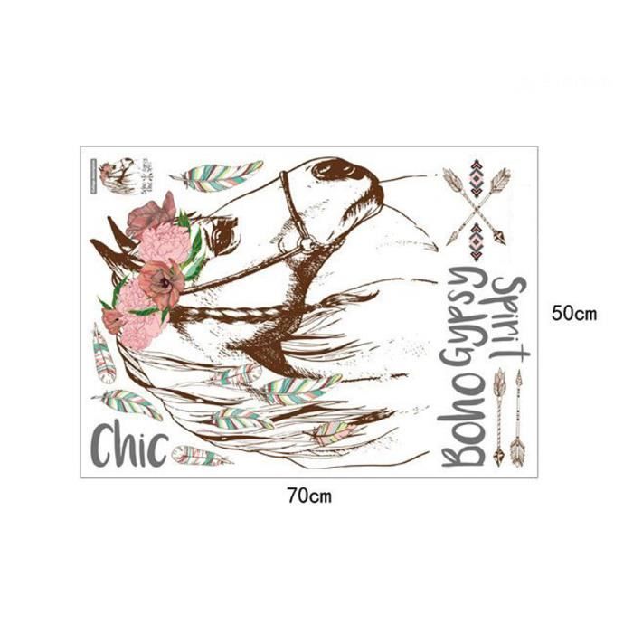 Stickers tête de cheval Stickers muraux amovibles créatifs décoratifs HHY70419007