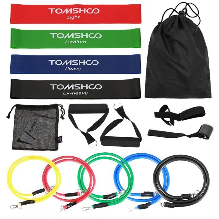 TOMSHOO résistance bandes ensemble 17 pièces Fitness élastique Yoga gymnastique exercice élastique - Modèle: 16pcs - HSJSTLDA09496