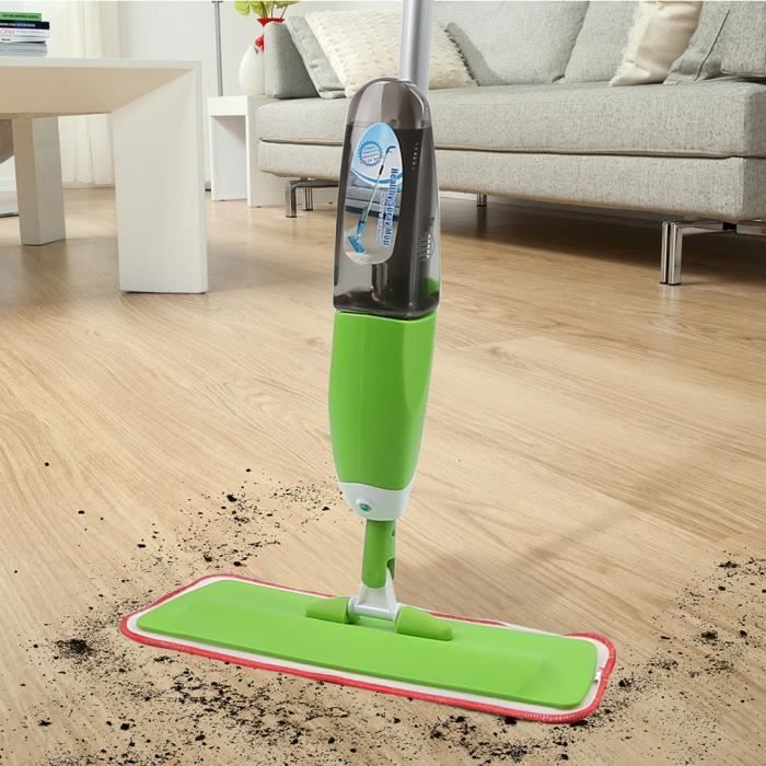SPRAY BALAI VAPORISATION SERPILLIERE EN MICROFIBRE BALAI LAVE SOL VERT