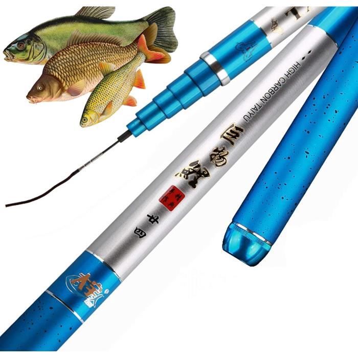 Cannes Lasélection fishing Canne au Coup à la Chinoise en Carbone - pêche Carpe - télescopique, Ultra légère, Souple et 359821