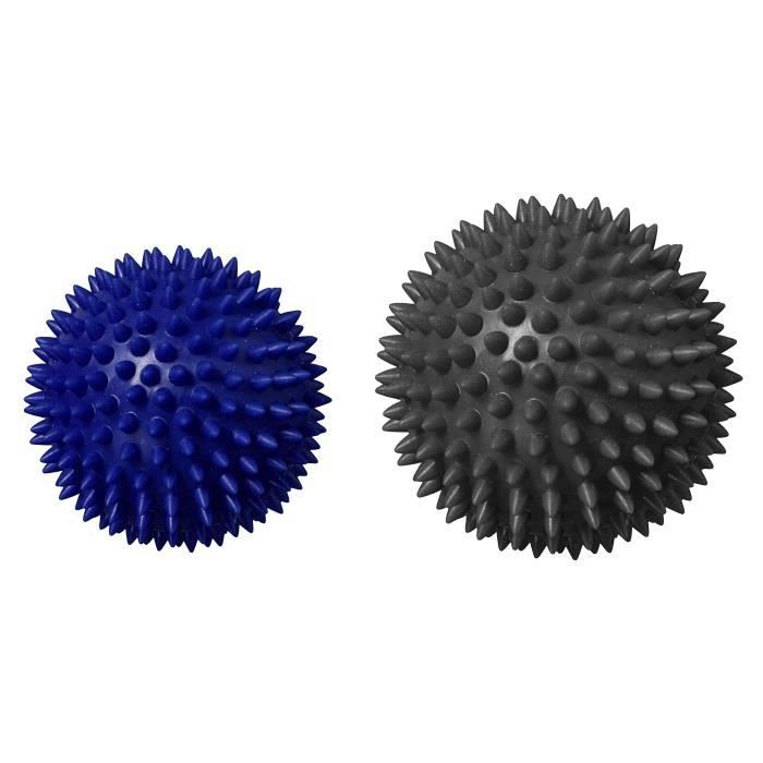 Best Sporting Lot de 2 Boules de Massage Ballon avec des Boutons Mous (Bleu Clair) et Noir