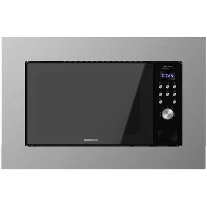 MICRO-ONDES Cecotec Micro-ondes Encastrable Numérique GrandHeat 2000 Built-In Steel. 700W, 20L de Capacité, Gril a58