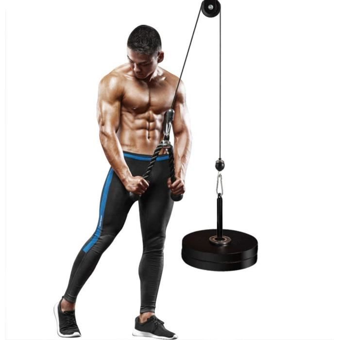 BANC DE MUSCULATION Poulie Musculation avec Corde Triceps Max Poids 50kg pour Exercice Avant Bras Epaules Deltoiumldes91