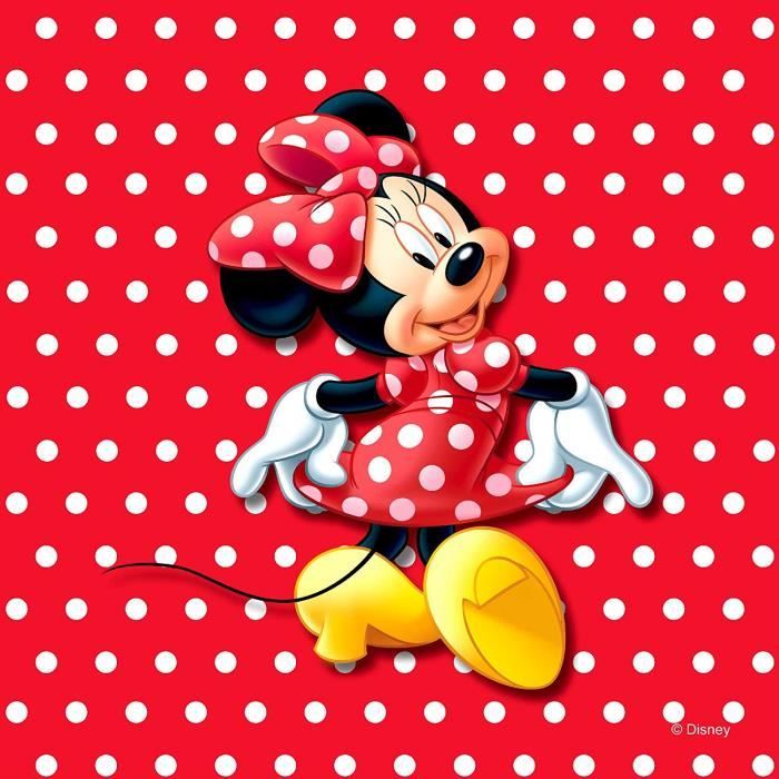 Coussin Minnie Mouse 2 faces Disney 40x40 cm Rouge