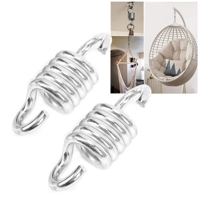 2pcs Hamac Chaise Balançoire Ressort 8mm suspendu porche balançoire ressort robuste double crochets