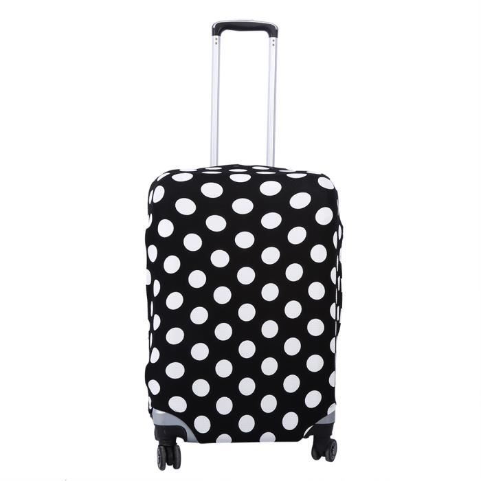 GOTOTOP Housse de valise Housse de protection pour valise de voyage élastique anti-poussière (Black White Dots S18-22 ')