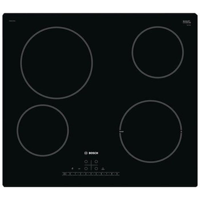 Bosch - plaque de cuisson vitrocéramique 60cm 4 feux 6900w noir - pke611fn1e
