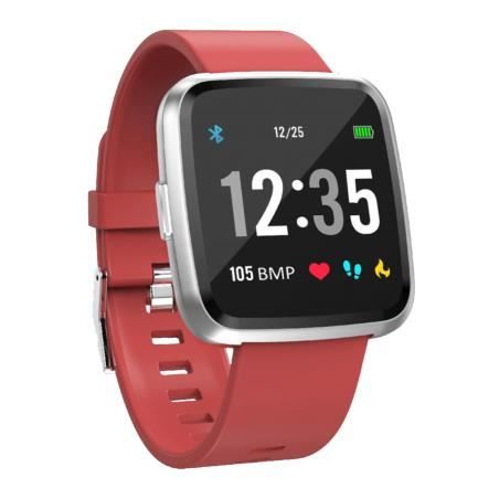 Montre connectée Andrews - Silicone Rouge