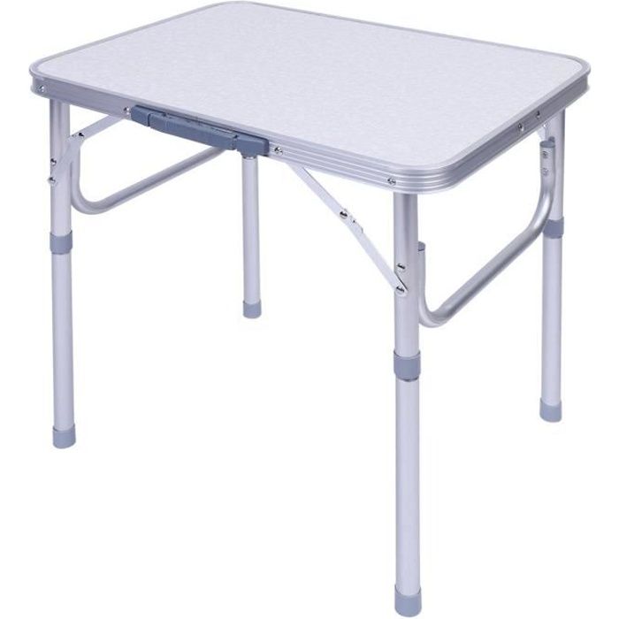 Table Pliante de Camping - Table de Camping Portable en Aluminium Réglable en Hauteur Stable pour Pique-Nique Jardin