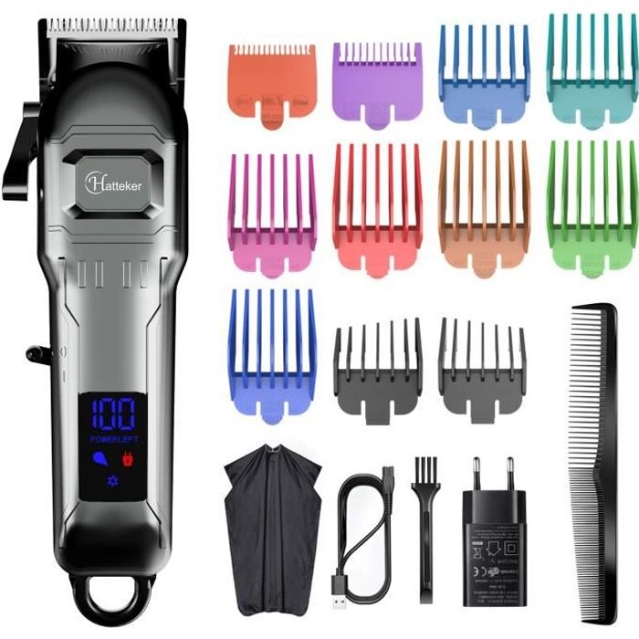 Hatteker Tondeuse Cheveux Professionnelle pour Hommes avec Peignes Sabots Coloré Tondeuse Barbe Haute Puissance pour Coiffeur