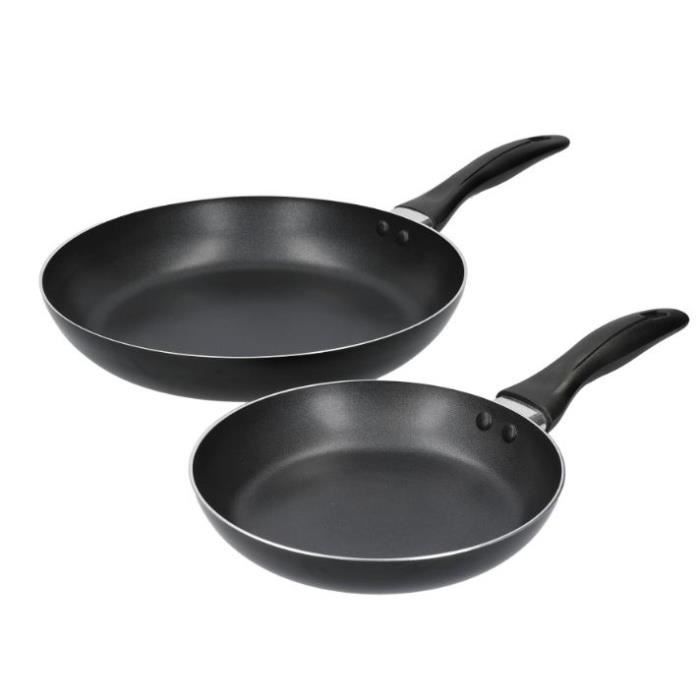 KitchenCraft poêles à frire 28/24 cm aluminium noir 2 pièces