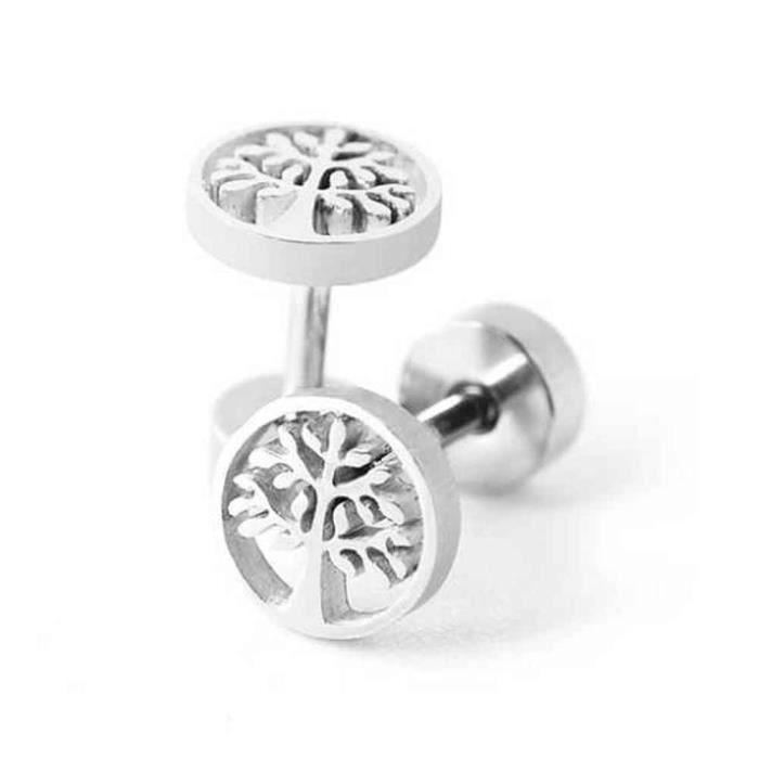 Boucles D'Oreilles Arbre De Vie Simply Fines et Élégantes V3 Argenté