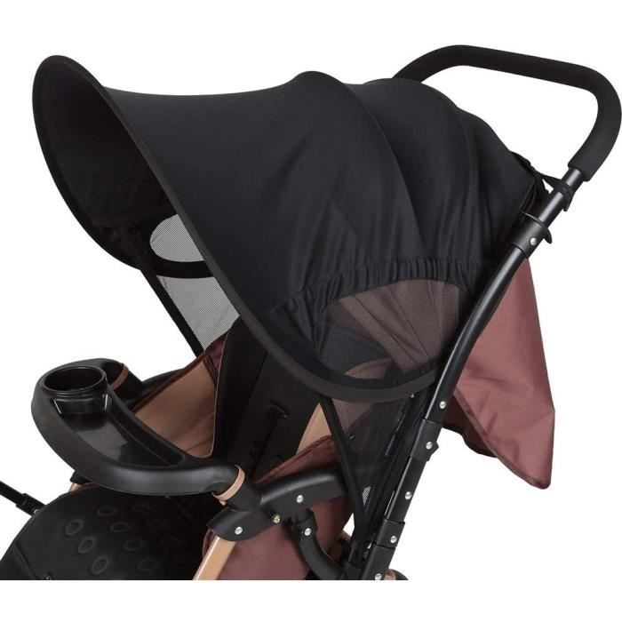 LEMESO Pare-Soleil Poussette Bébé Universelle 80 x 66cm Anti-UV UPF 50+ Couverture Housse de Soleil, Noir