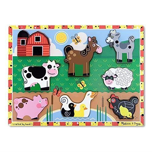 Melissa & Doug - 13723 - Puzzle À Grosses Pièces En Bois - Animaux De Ferme 13723