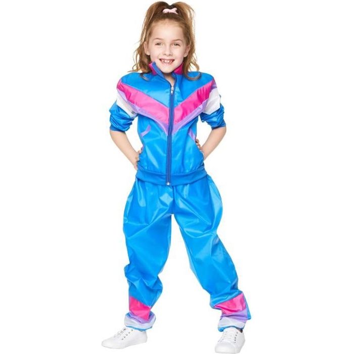 Déguisement survêtement bleu années 80 fille - 3-4 ans (104 cm)