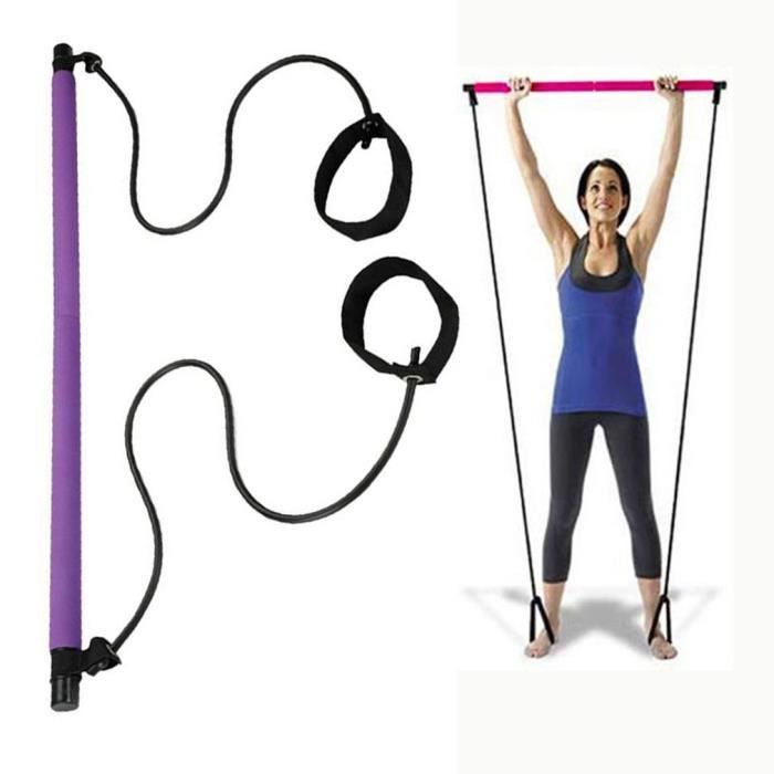 Barre de rallye de yoga portable multifonctionnelle pour bâton de pilates violet
