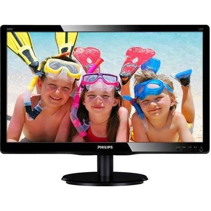 PHILIPS Écran LED V-line 200V4QSBR - 20- (19.53- visualisable) - 1920 x 1080 Full HD (1080p) - MVA - 250 cd/m² - 3000:1 - 20 ms