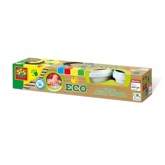 SES CREATIVE ECO Peinture à doigts 4 couleurs