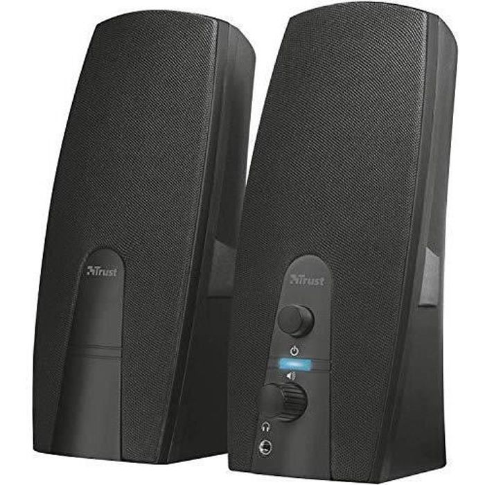 Trust Almo Enceinte PC 2.0 pour Ordinateur (10 Watt, Alimentation USB) - Noir