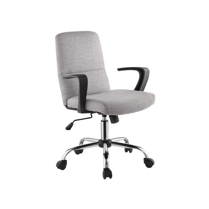 Fauteuil de bureau TRITON - Hauteur ajustable - Tissu - Gris