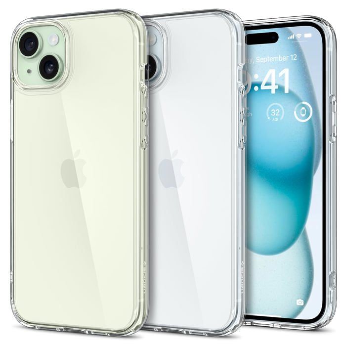 Coque téléphone - SPIGEN - Ultra Hybrid - Transparent - iPhone 15 - Protection chocs et rayures