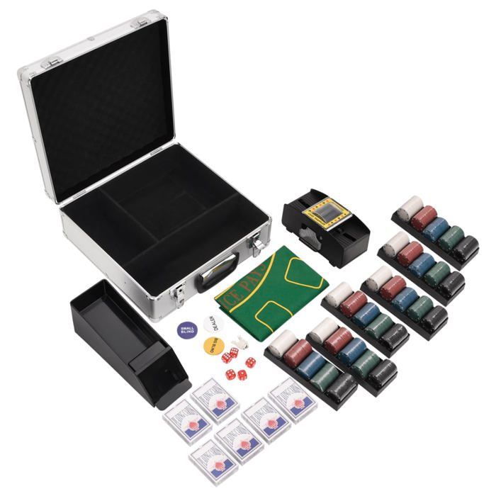 vidaXL Jeu de jetons de poker 600 pcs 4 g ensemble de jeu de poker jeu de poker jeu de jetons jeu de blackjack 80413
