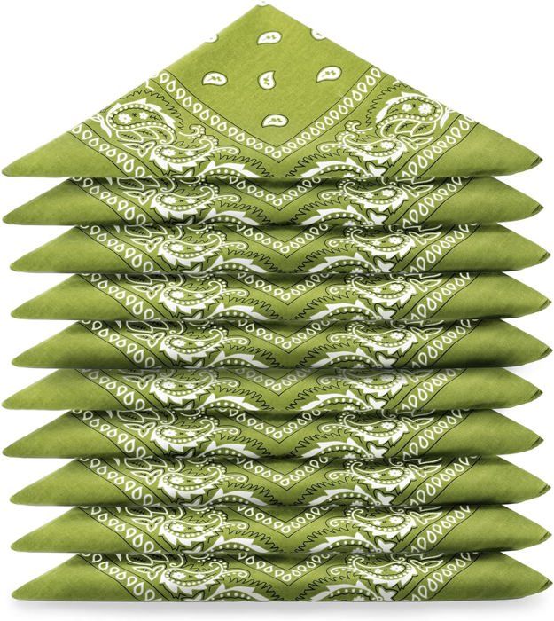 Bandanas De Algodón 100% Estilo Paisley - 22x22 Pulgadas - Pack De 6 Unidades Multicolor