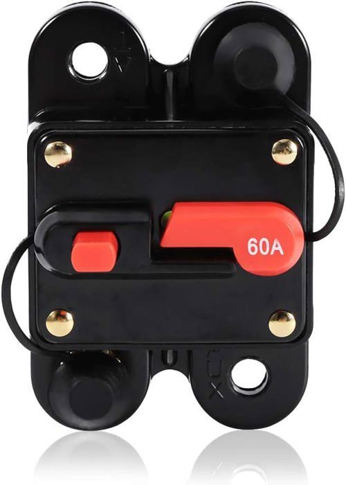 Disjoncteur Réarmable 60A étanche - Pour Circuit 12V à 48V DC, Marque Générique