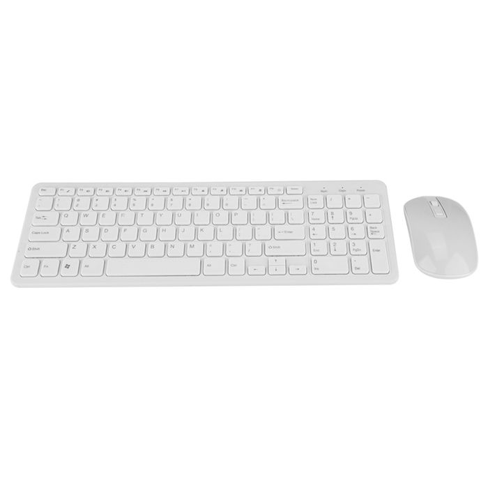 Ensemble clavier et souris sans fil multifonction 108 touches 24 G haute sensibilité sans délai (blanc)