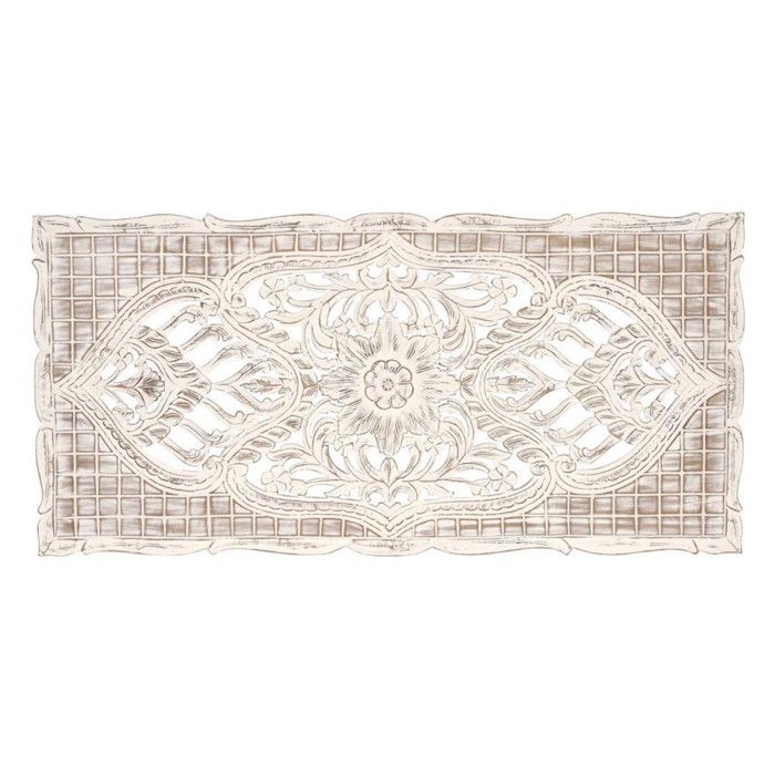 Tête de lit - Giner y Colomer - Bois de manguier - Blanc vieilli - 81x166x3cm