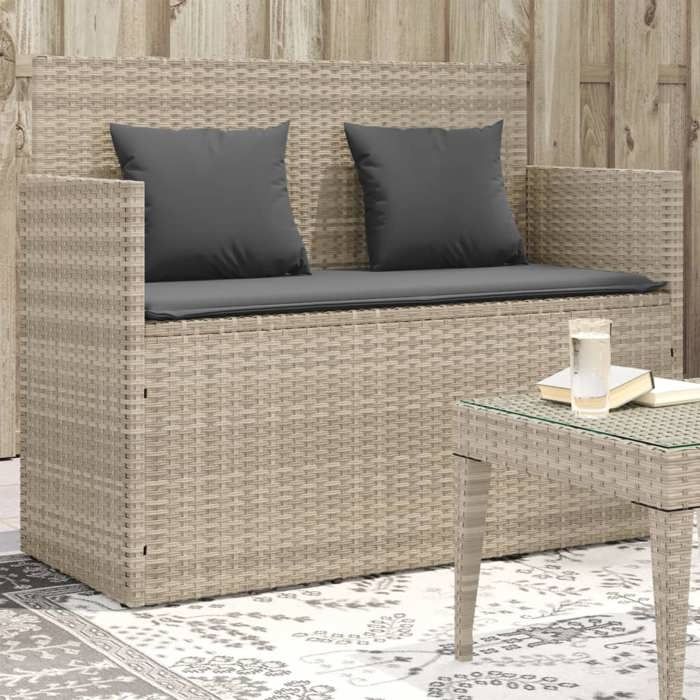 vidaXL Banc de Jardin avec Coussins Siège de Patio Chaise de Terrasse Meuble de Parc Arrière cour Balcon Extérieur 365766