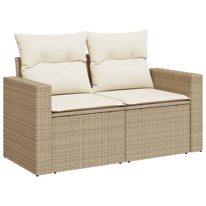 2025 RemiseCanapé dangle extérieur Canapé de jardin avec coussins 2 places beige résine tressée - 1parcel SJ1405368
