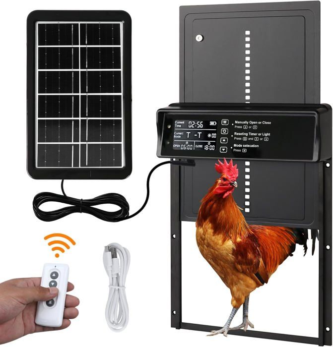 Comparer les prix de Porte Automatique Poulailler Solaire,Fonction Anti-pincement, Affichage LED,Porte Automatique Poulailler en Aluminium avec