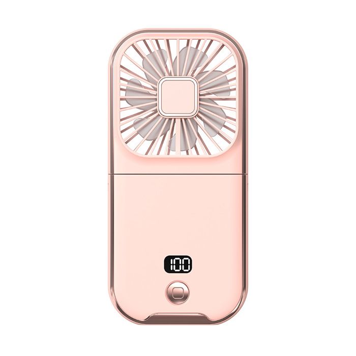 Mini Ventilateur Portable de Poche à Vitesse Variable Avec Affichage NuméRique LED et Support Pour TéléPhone Portable - rose - Tomasortel