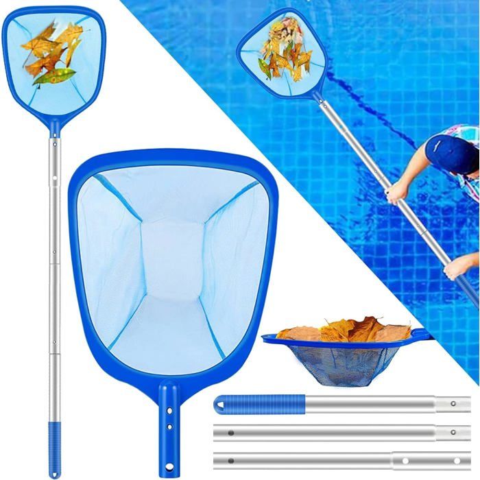 épuisette Piscine Télescopique Épuisette Piscine Télescopique 140cm - Filet Profond 14cm - Nettoyage Fond Et Surface Nettoyage Piscine