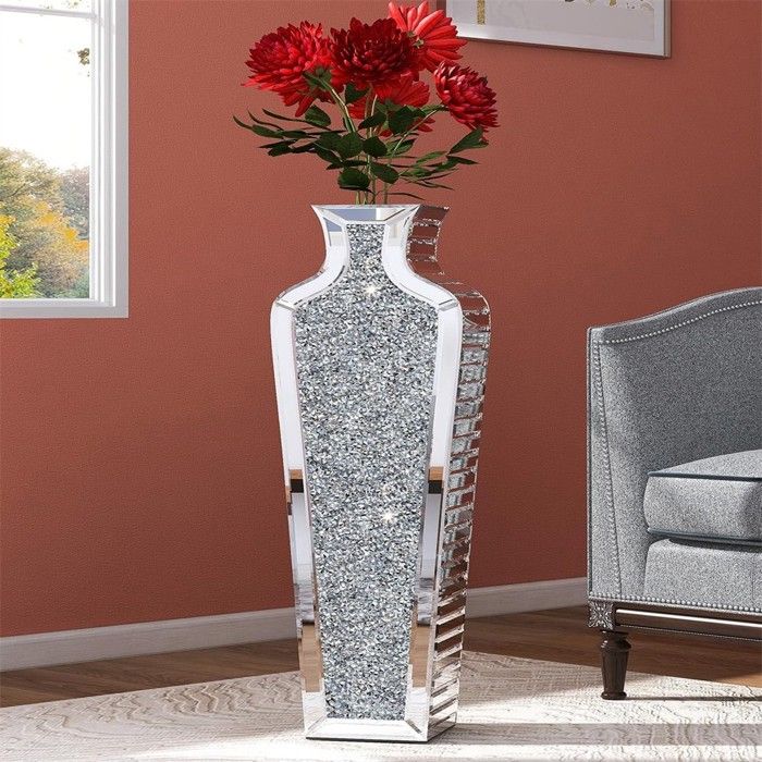 Grand Vase Soliflore Design Rouge – 39 Cm, 1,7 Kg – Sans Marque