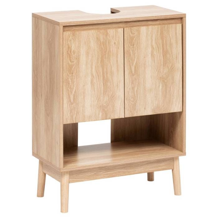 Meuble sous-lavabo Abana 2 portes bois clair - 5five
