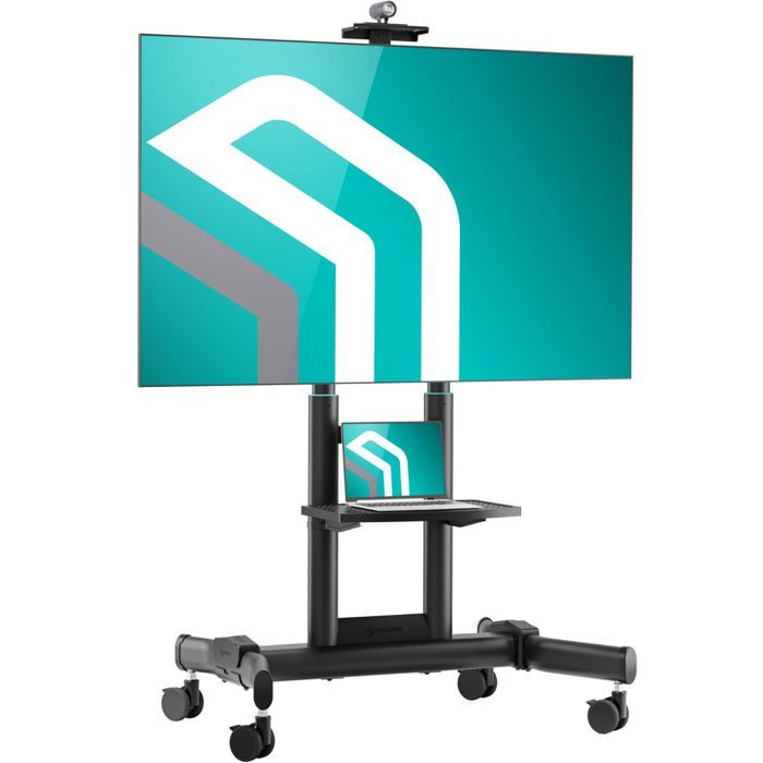 ONKRON Support TV sur roulettes 50-90 Meuble TV sur Pied Mobile Poids 91 kg - VESA 800x600 Hauteur Réglable TS1881-B Noir