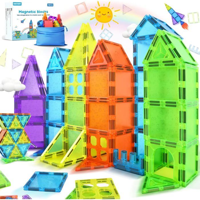 Blocs de Construction Magnétique - Theefun - 136 Pièces - Plastique ABS